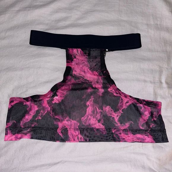 Syzygy The Label Mesh Mini Skirt, Burner Barbie, Pink Black, Rave Cover-Up - Picture 9 of 9